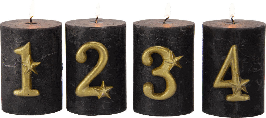 ADVENT Kerzenpin Zahlen 1-4 Set