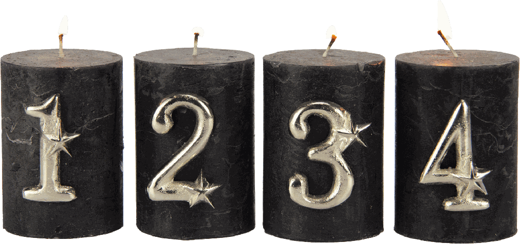 ADVENT Kerzenpin Zahlen 1-4 Set