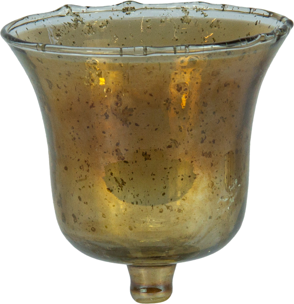 VINTAGE Teelicht-Aufsatzglas braun