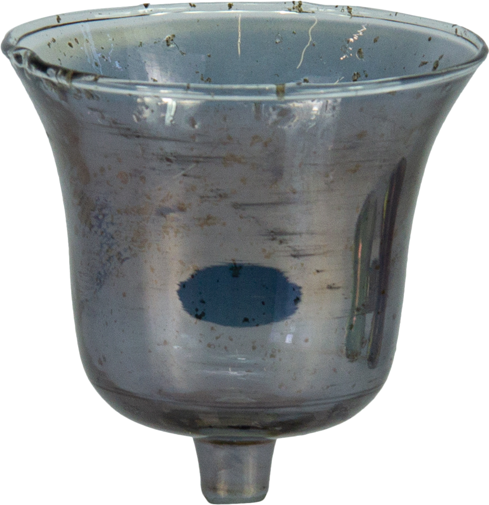 VINTAGE Teelicht-Aufsatzglas smoke