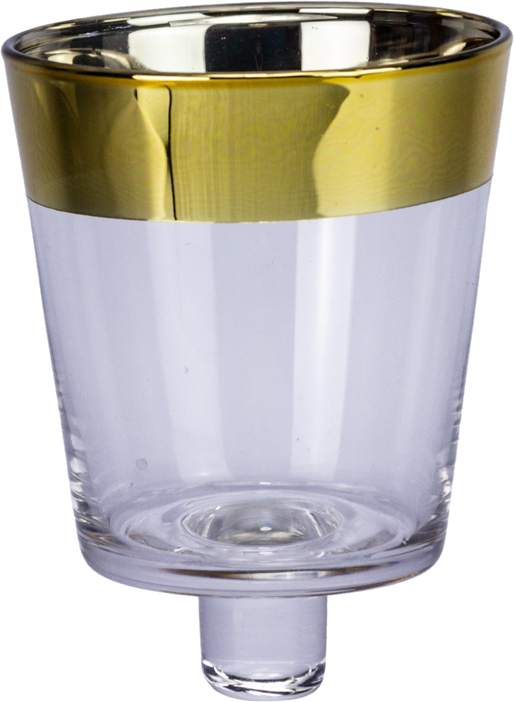 GOLD Teelicht-Aufsatzglas