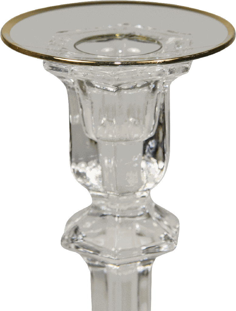 Kerzenteller Ø 7 cm mit Goldrand