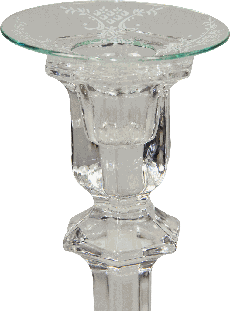 Kerzenteller Ø 7 cm Dekor Ranken weiß