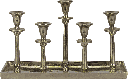 Kerzentablett 5-er Metall antik-silber