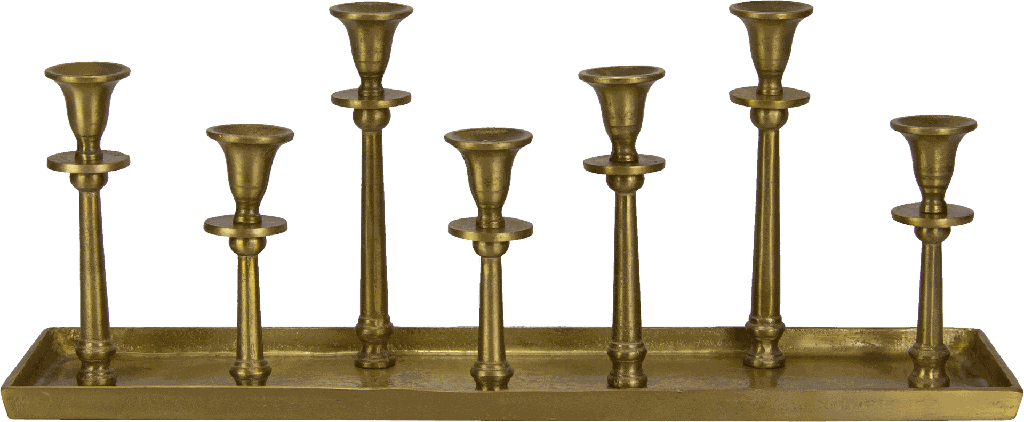 Kerzentablett 7-er Metall messing