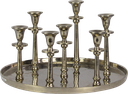 Kerzentablett 7-er Metall antik-silber