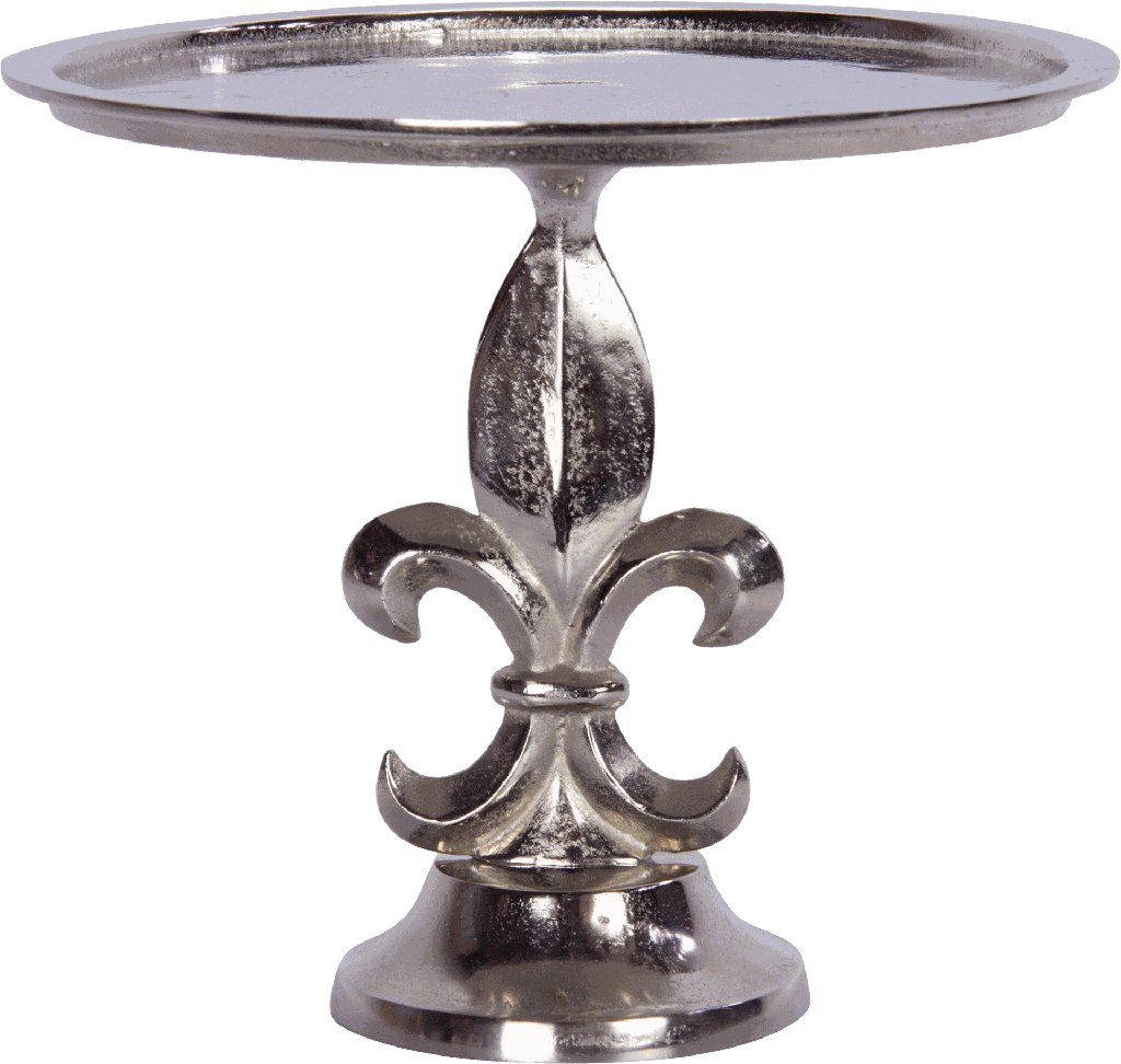 BOURBONE Platte auf Fuß Metall antik-silber