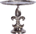 BOURBONE Platte auf Fuß Metall antik-silber