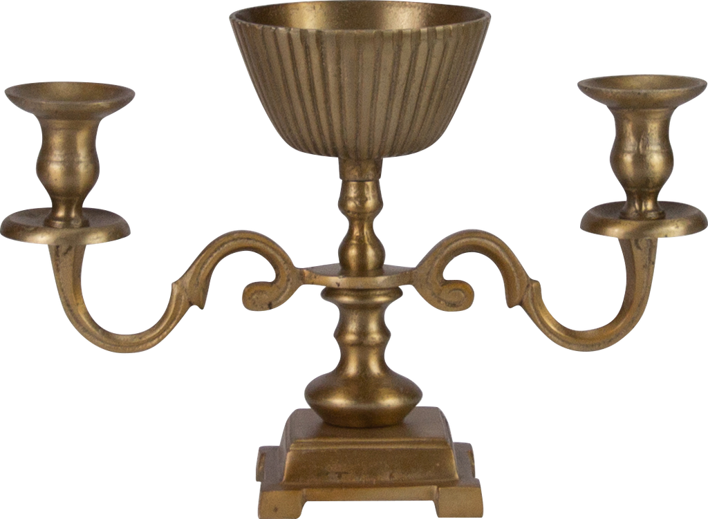 Kerzenständer 2-er mit Metallschale