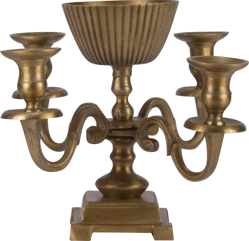 Kerzenständer 4-er mit Metallschale Ø 13 cm Höhe 25 cm