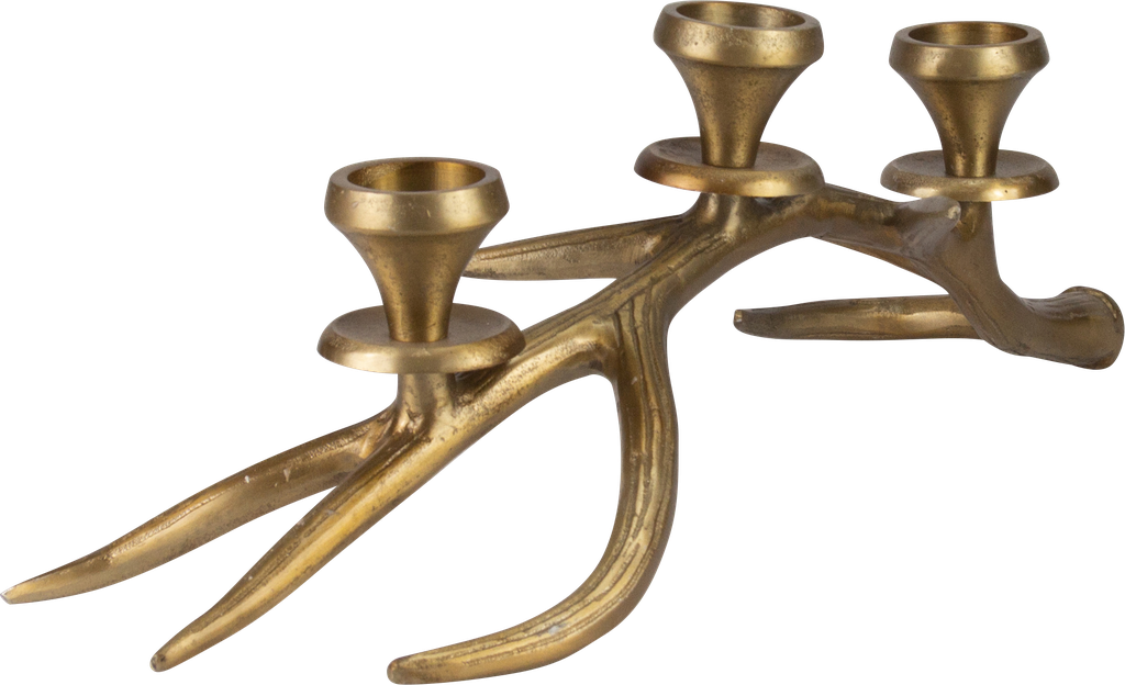 VENISON Kerzenständer 3er Metall messing