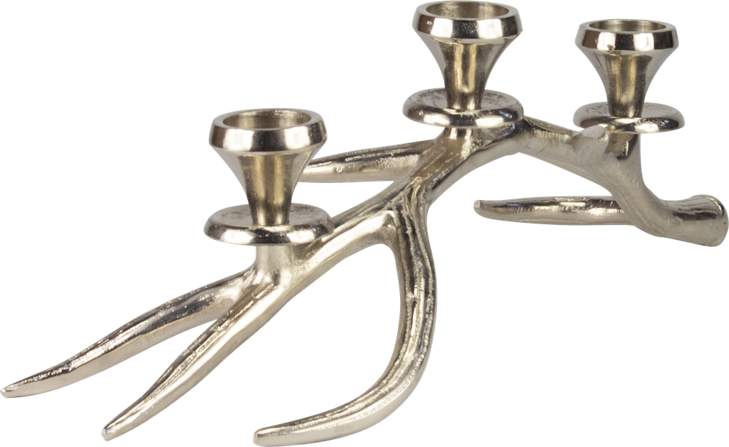 VENISON Kerzenständer 3er Metall antik-silber