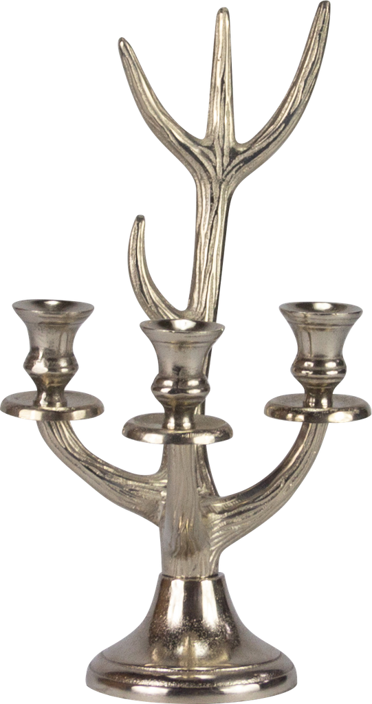 VENISON Kerzenständer 3er Metall antik-silber