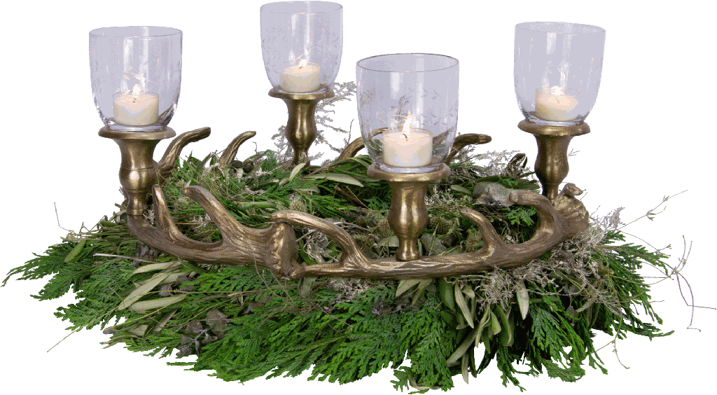 VENISON Adventskranz für Stabkerzen/Teelicht-Aufsatzgläser