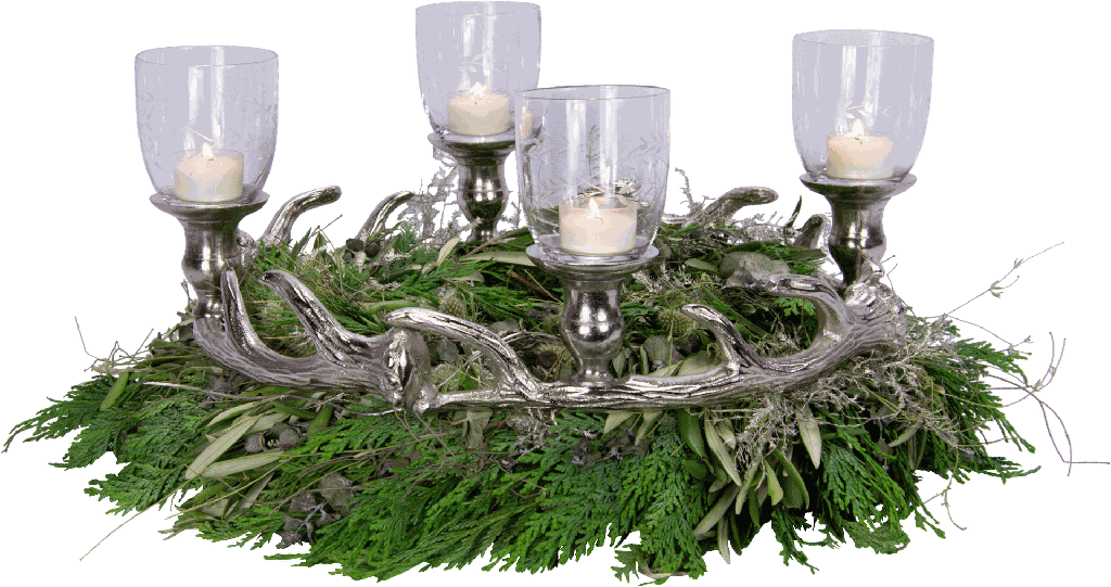 VENISON Adventskranz für Stabkerzen/Teelicht-Aufsatzgläser