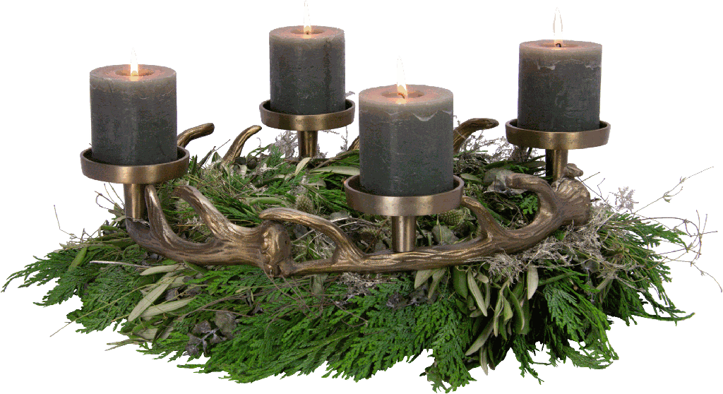 VENISON Adventskranz für Stumpenkerzen