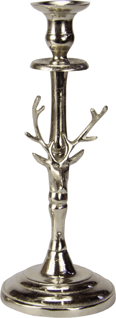 VENISON Kerzenständer 34 cm Metall antik-silber