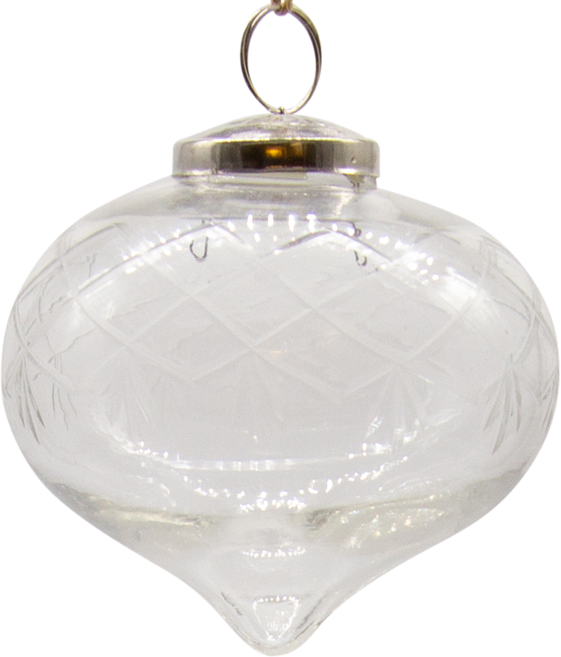 VINTAGE Zwiebel Glas geschliffen klar