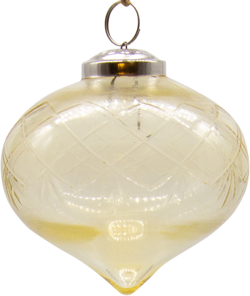 VINTAGE Zwiebel Glas geschliffen amber