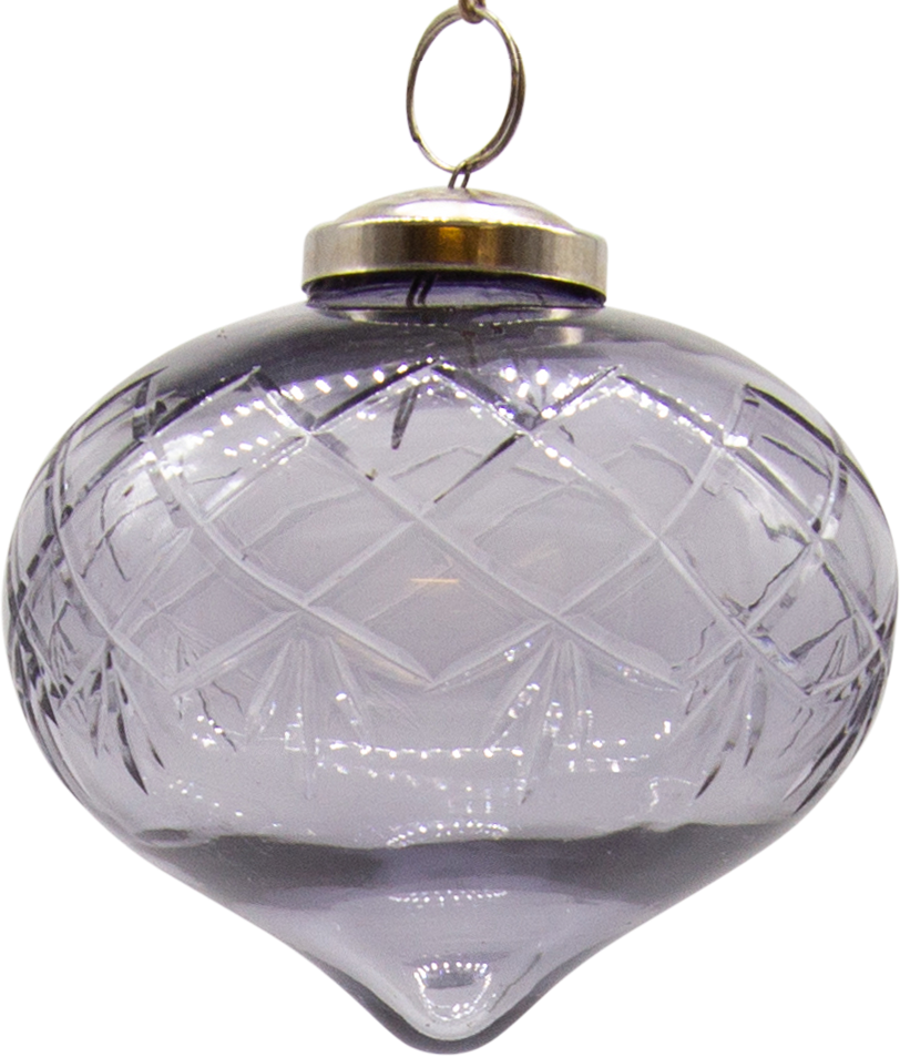 VINTAGE Zwiebel Glas geschliffen smoke