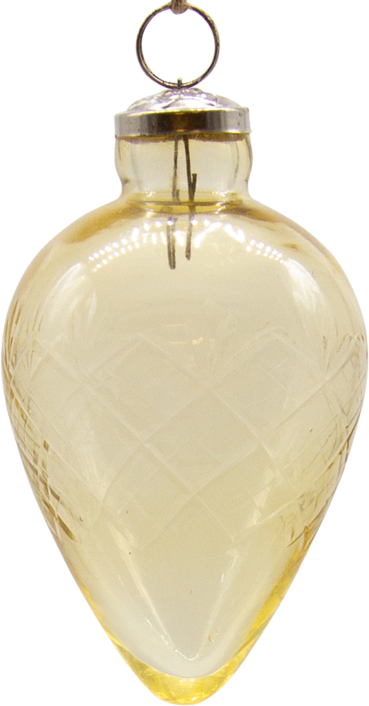 VINTAGE Zapfen 13 cm Glas geschliffen amber