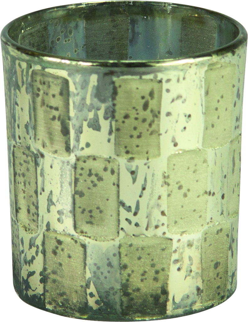 Windlicht 8 x Ø 7 cm Glas silber