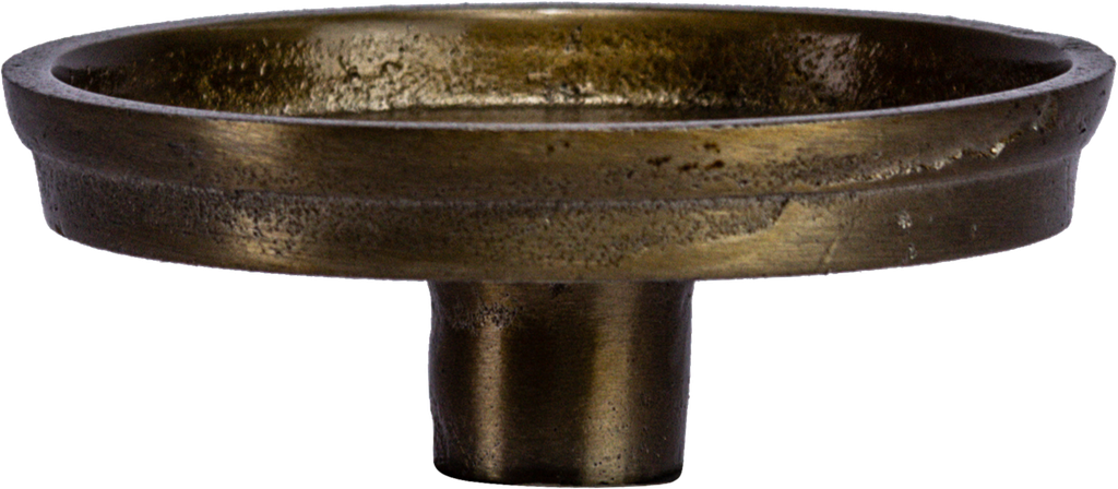 Aufsatzteller für Stumpenkerzen Metall messing