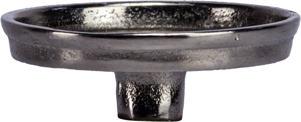 Aufsatzteller für Stumpenkerzen Metall antik-silber