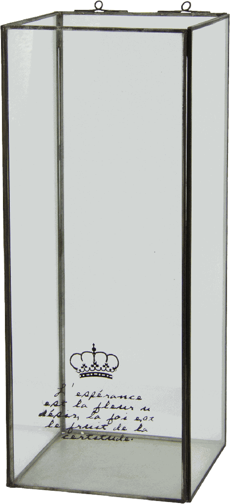 Windlicht 16 x 16 x 40 cm Glas schwarz