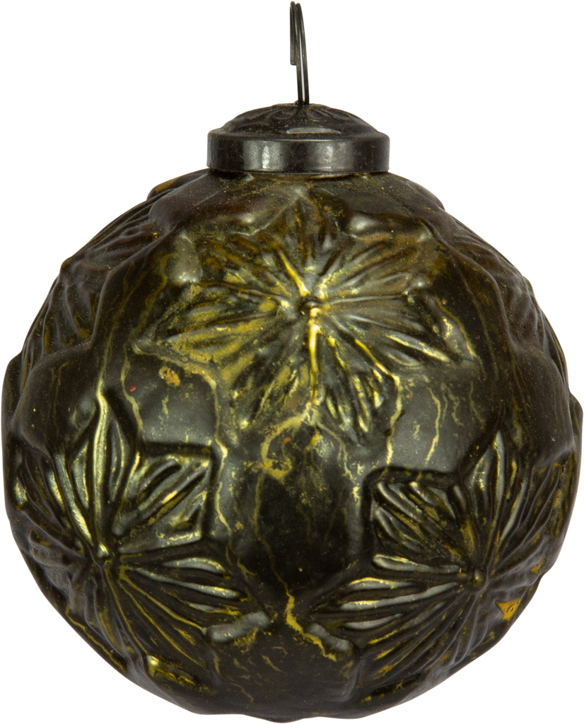 Kugel 7 cm Glas grün-gold