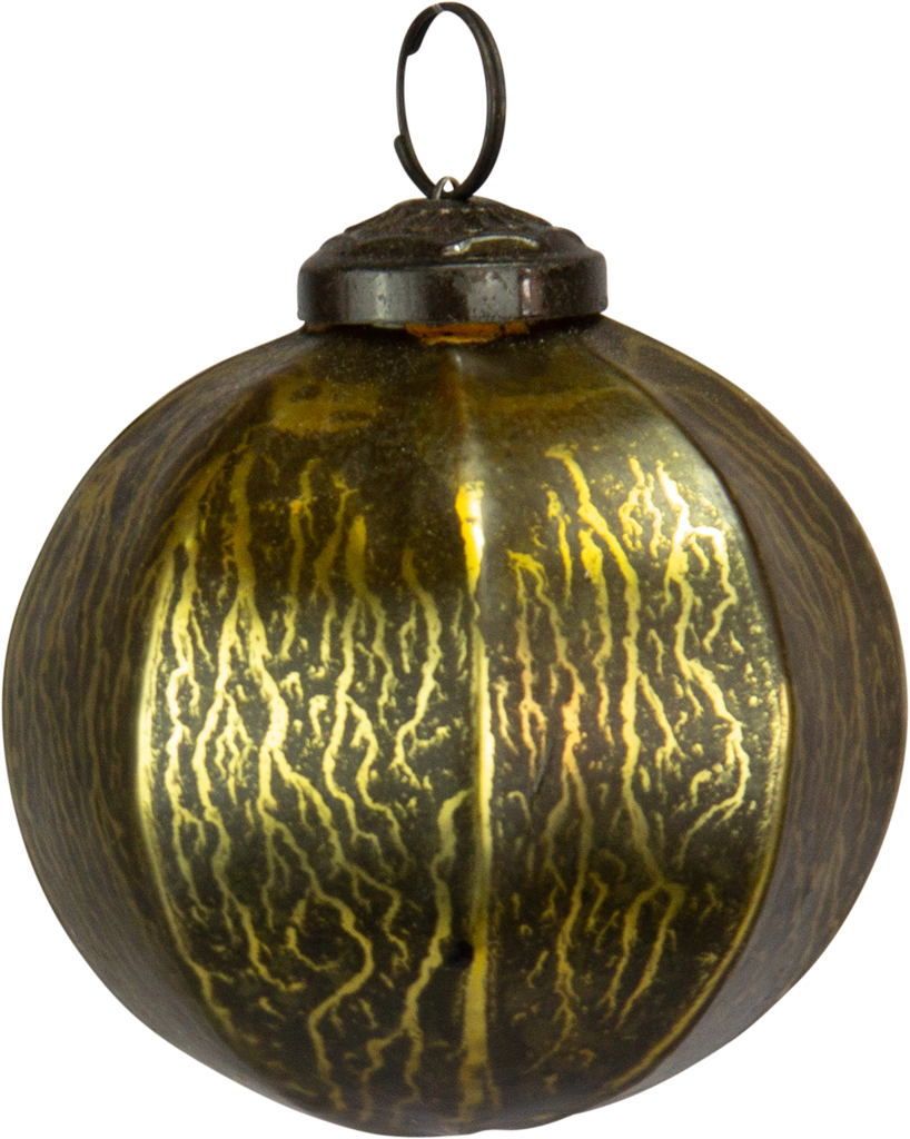 Kugel 8 cm Glas grün-gold