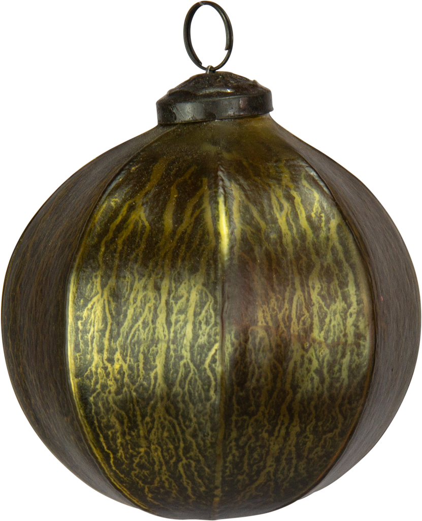 Kugel 9 cm Glas grün-gold