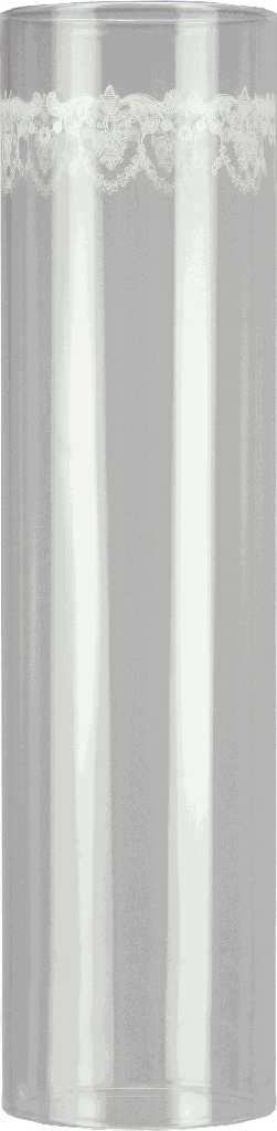 COVER Windlichtglas Höhe 30 cm Dekor weiß