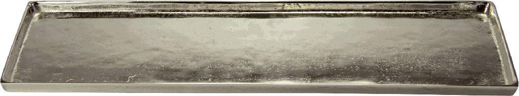 BASIC Kerzentablett rechteckig Metall antik-silber