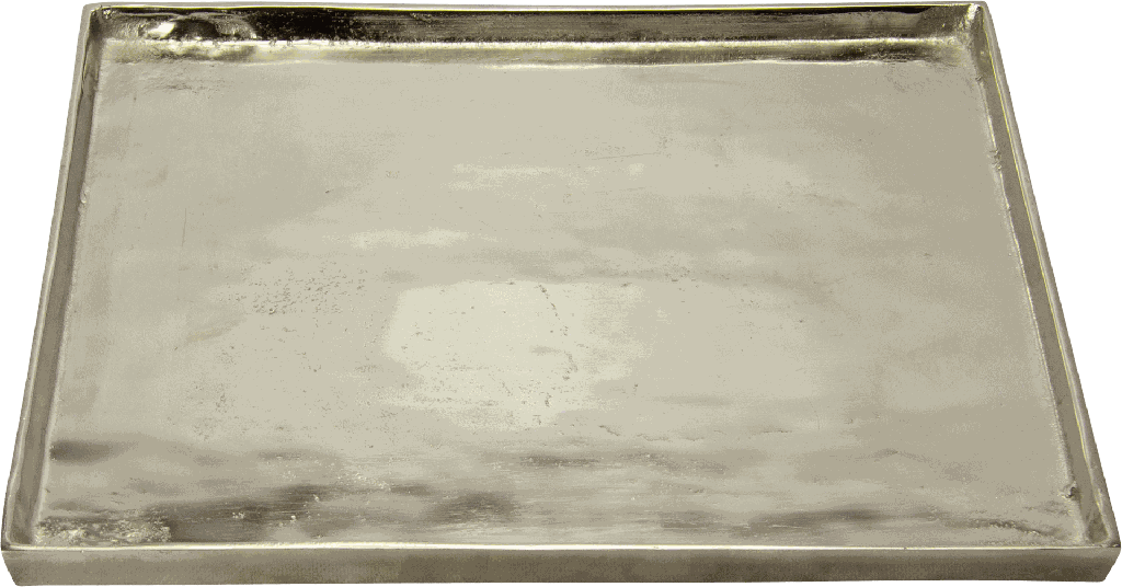 BASIC Kerzentablett quadratisch Metall antik-silber