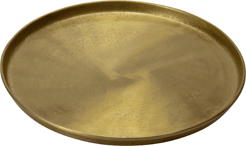 BASIC Kerzentablett rund Metall messing