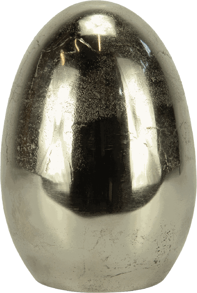Ei 23,5 cm Metall antik-silber