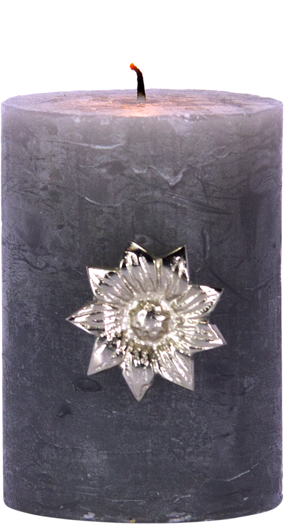 FLOWER Kerzenpin Metall antik-silber