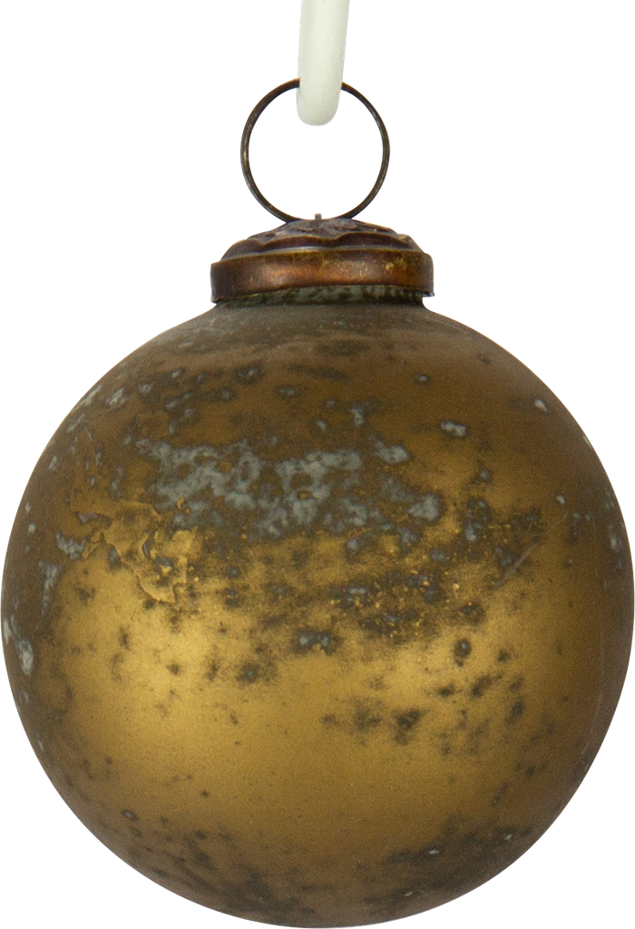 Kugel 7 cm Glas grau-gold