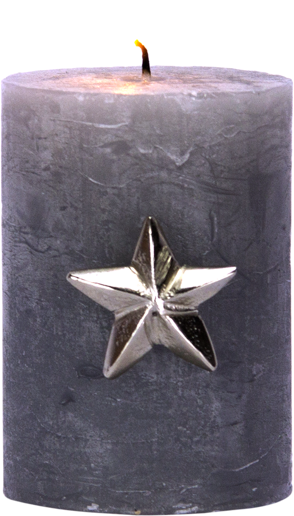 STAR Kerzenpin Metall antik-silber