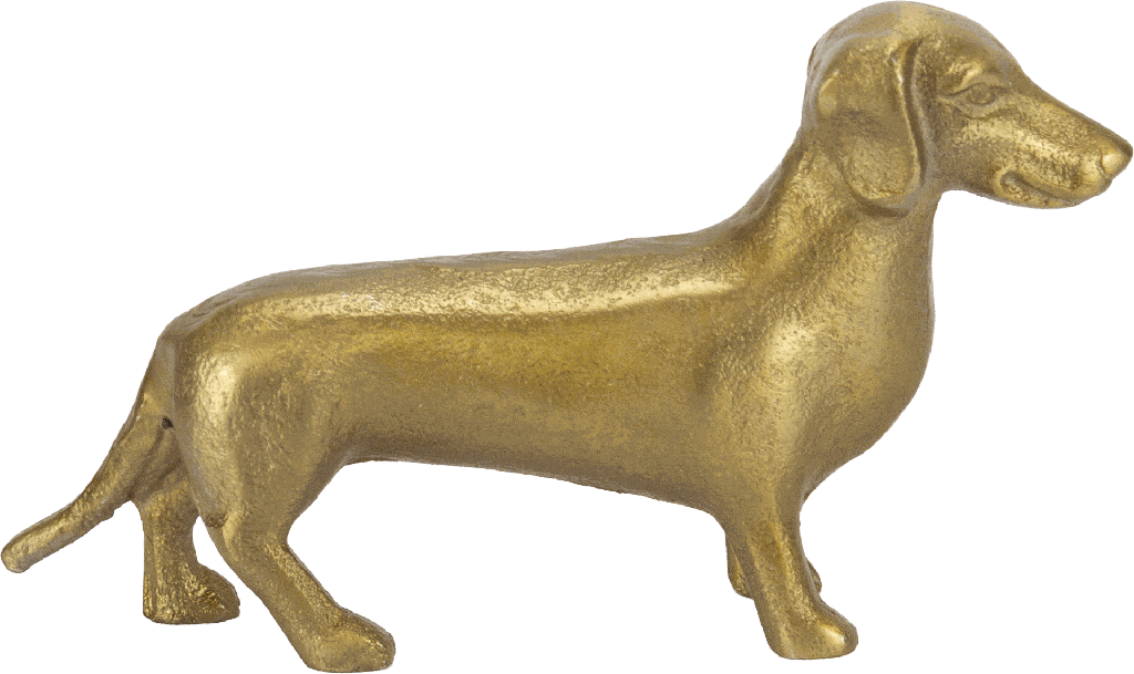 GUSTEL Dackel Dekorationsobjekt Metall messing