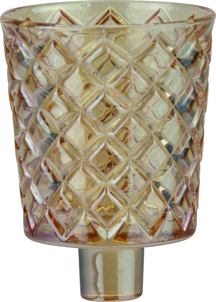 CRYSTAL Teelicht-Aufsatzglas amber