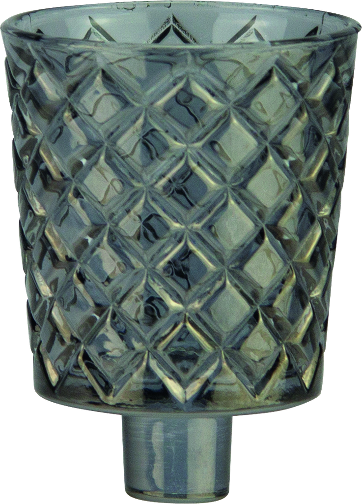 CRYSTAL Teelicht-Aufsatzglas smoke