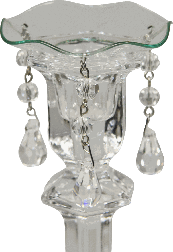 Kerzenteller Ø 7 cm mit Perlen und Kristallen