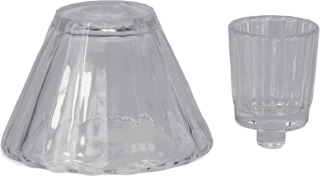 Schirm + Teelicht-Aufsatzglas Höhe 9 cm