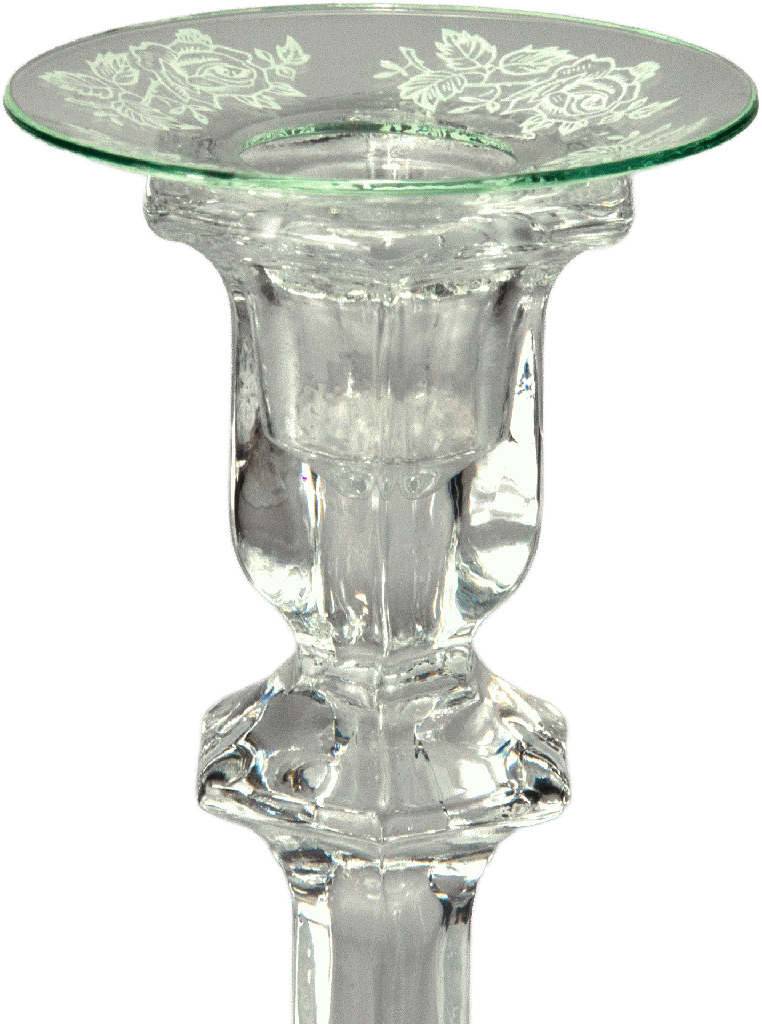 Kerzenteller Ø 7 cm Dekor Rosen weiß