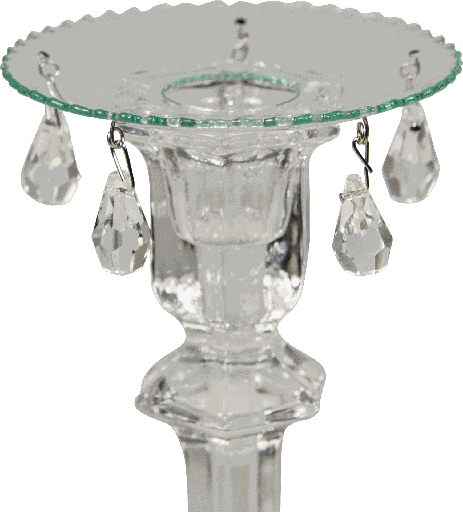 [00302A00] Kerzenteller Ø 9 cm mit 5 Kristallen