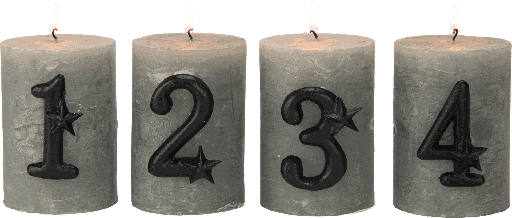 [01234A70] ADVENT Kerzenpin Zahlen 1-4 Set
