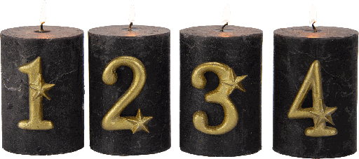[01234A90] ADVENT Kerzenpin Zahlen 1-4 Set