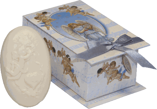 [10262A15] MUSIC FROM HEAVEN Seife mit Spieluhr spielt „Hark!The Herald Angels"